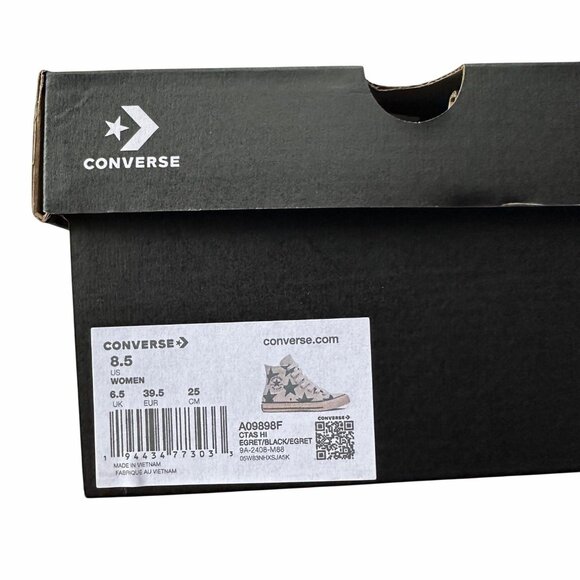 ⭐Converse Chuck Taylor All Star Hi Large Stars Sz 8.5 Women Retro Shoes A09898F⭐ - Picture 8 of 12